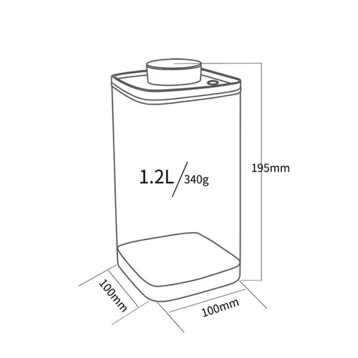 Ankomn - Vacuum Canister Turn-N-Seal 1.2L - Semi Black-1