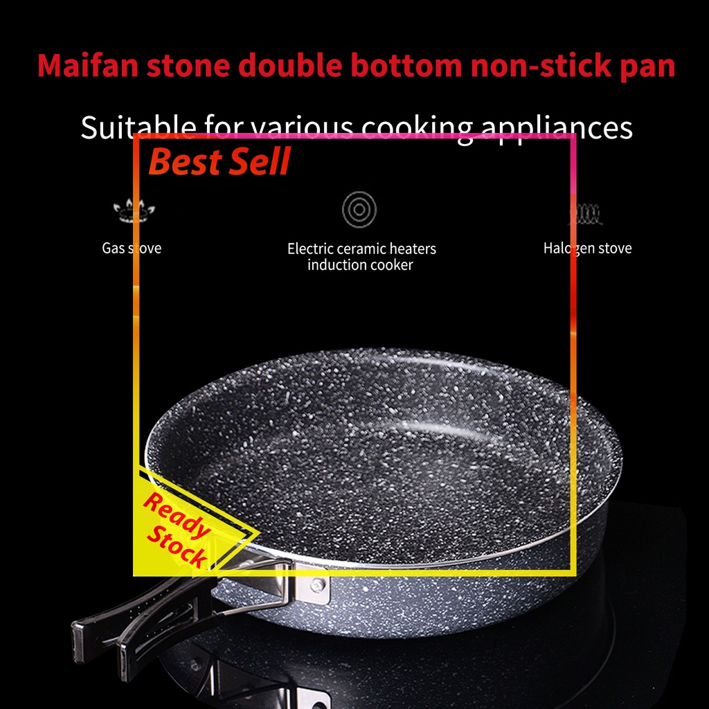 Nonstick Camping Frying Pan - Portable Outdoor Cookware with Folding Handle
