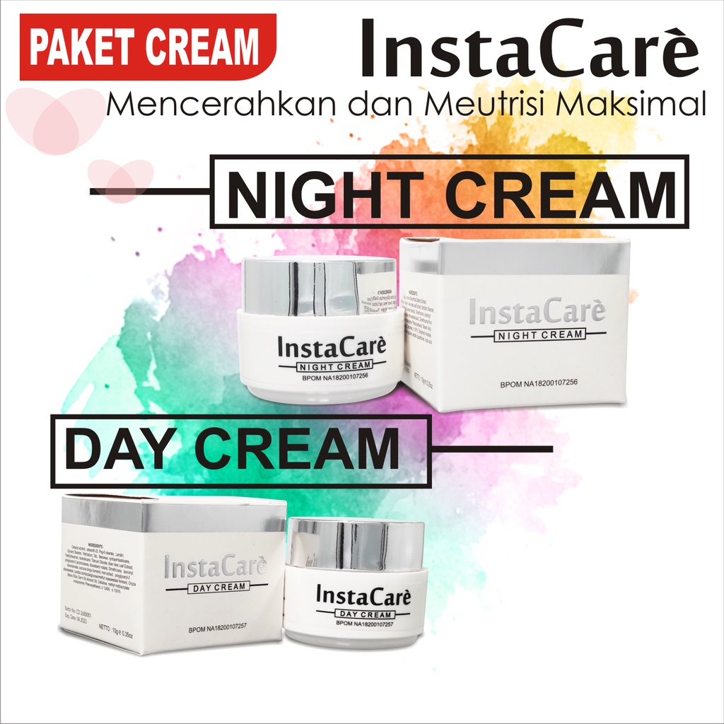 INSTACARE DAY CREAM PEMUTIH WAJAH ALAMI BPOM KRIM SIANG PEMUTIH WAJAH AMPUH CEPAT PERMANEN MS GLOW