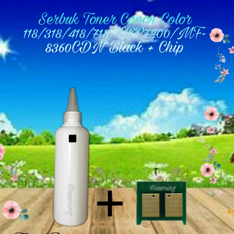 Serbuk Toner Canon CRG-118 318 718 CRG318 LBP-7200 7200Cd 7200cdn 7680 LBP7200 MF8360 Black + Chip