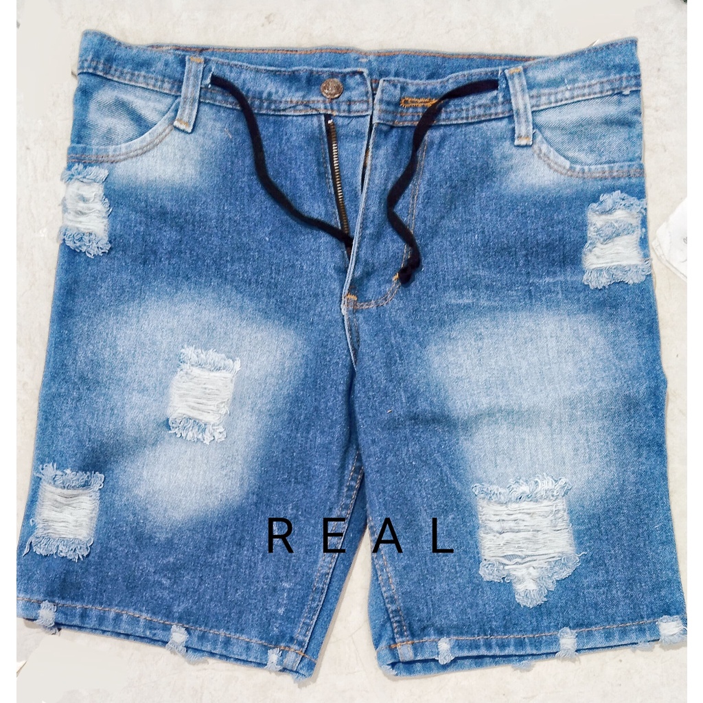 Celana Pendek Jeans Sobek Robek Pria Celana Jeans Pendek Pria Sobek Robek Celana Pria Sobek Jeans