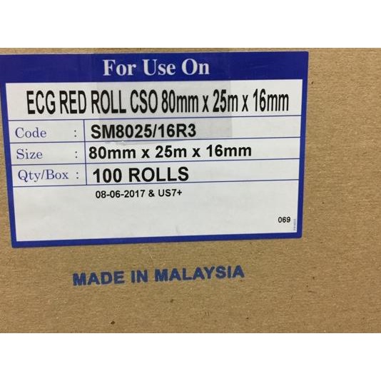➶ Kertas ekg / 80 x 25m / 80 x 25 / kertas Ekg Roll / kertas ecg / kertas ecg roll / ekg roll 80mm x