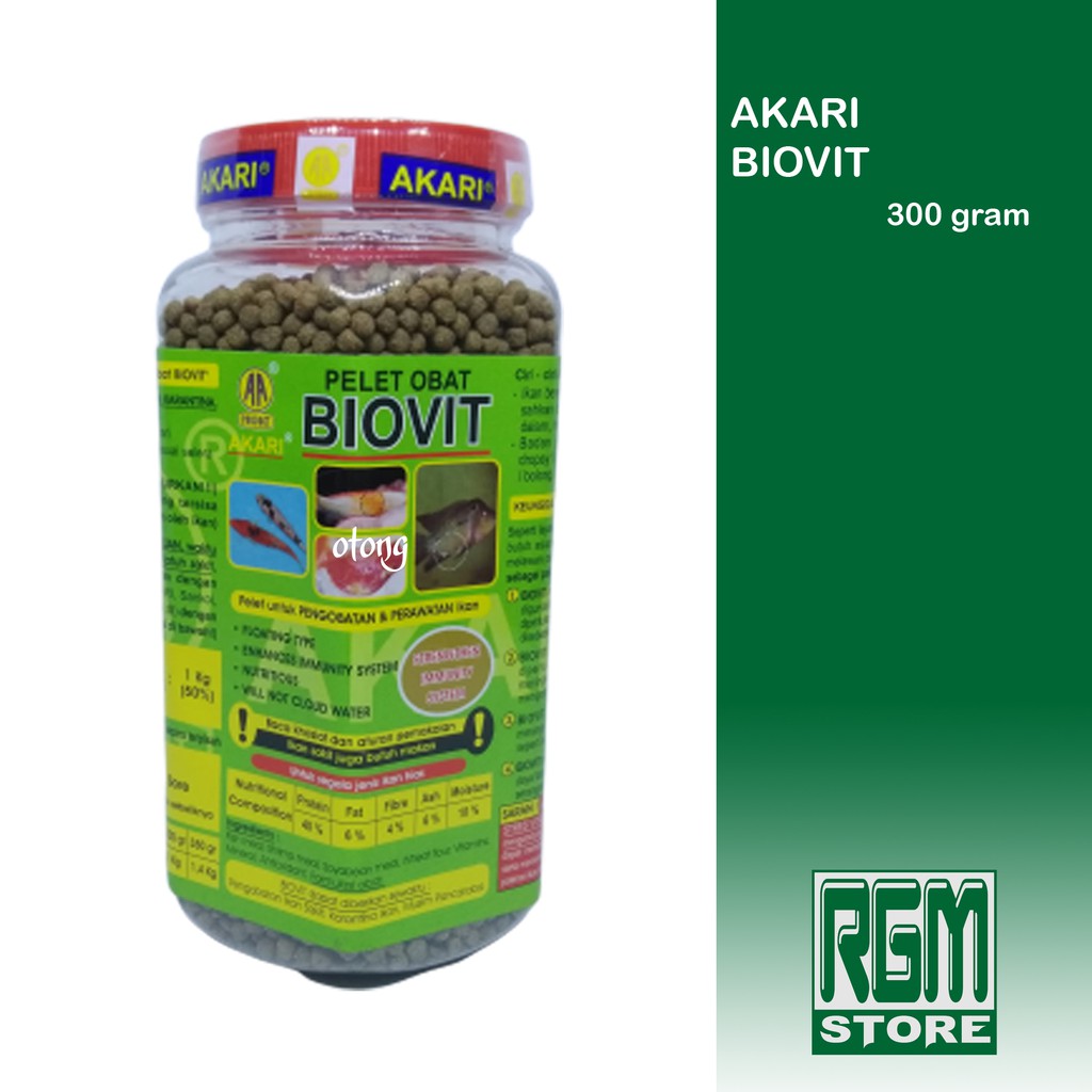 AKARI BIOVIT Makanan pakan pelet obat ikan hias 350gr 350 gram murah