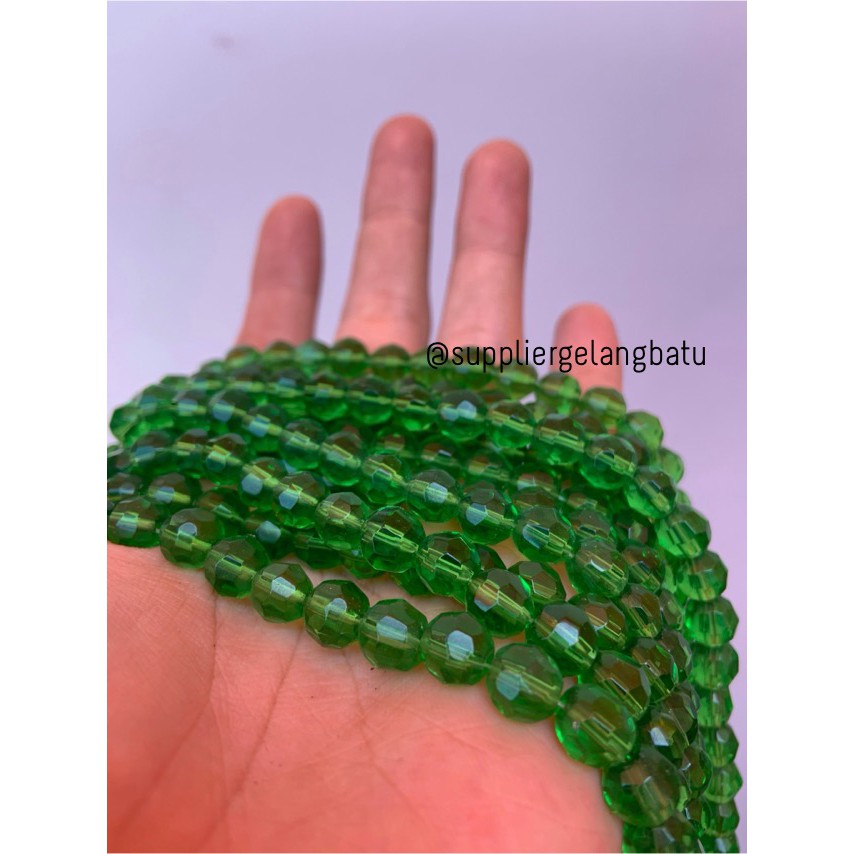 kristal bola dunia cutting 8mm Green quartz hijau kuarsa ceko bulat