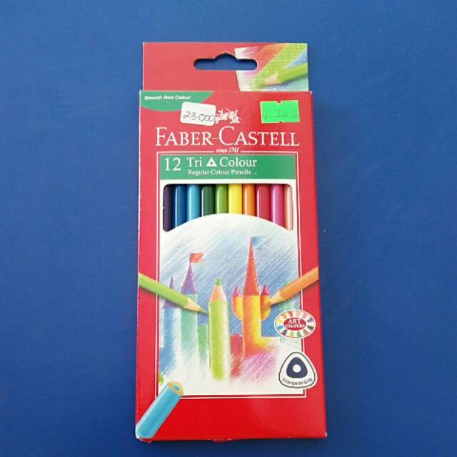 

Triangular colour pencils faber-castell 12 warna
