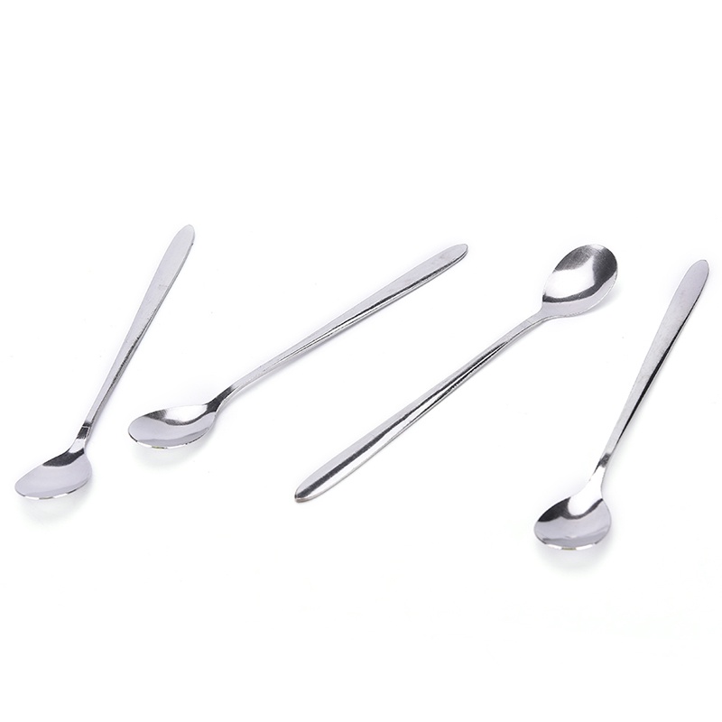 {LUCKID}16cm Long Handle Stainless Steel Tea Coffee Spoons Ice Cream Cutlery