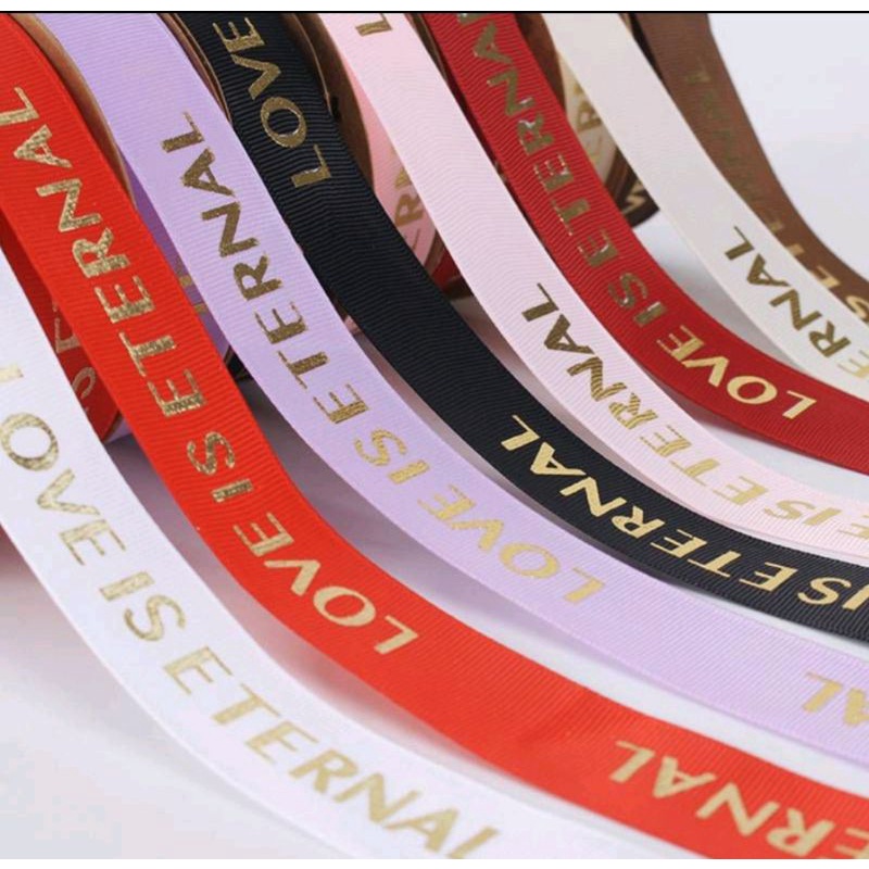 

Pita Ribbon 2,5 cm Pita Motif Love Is Eternal Ribbon 25 mm Pita Parcel Gift Per ( 90 cm) DIY Crafts Satin Grossgrain Tapes Card Wrapflower Bouquet Dekorasi Kado