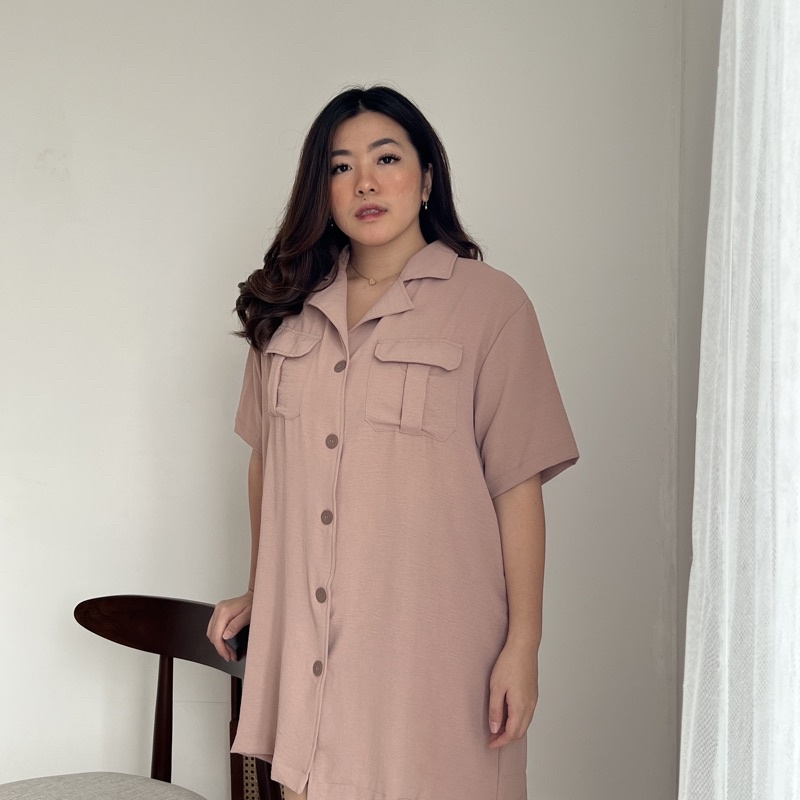 Ava Shirtdress (Kemeja Dress / Kemeja Kantong / Outer / Tunic / Shirt )