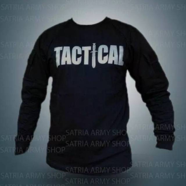  Baju  TACTICAL  Hitam  Lengan Panjang Baju  Kaos  Tactical  