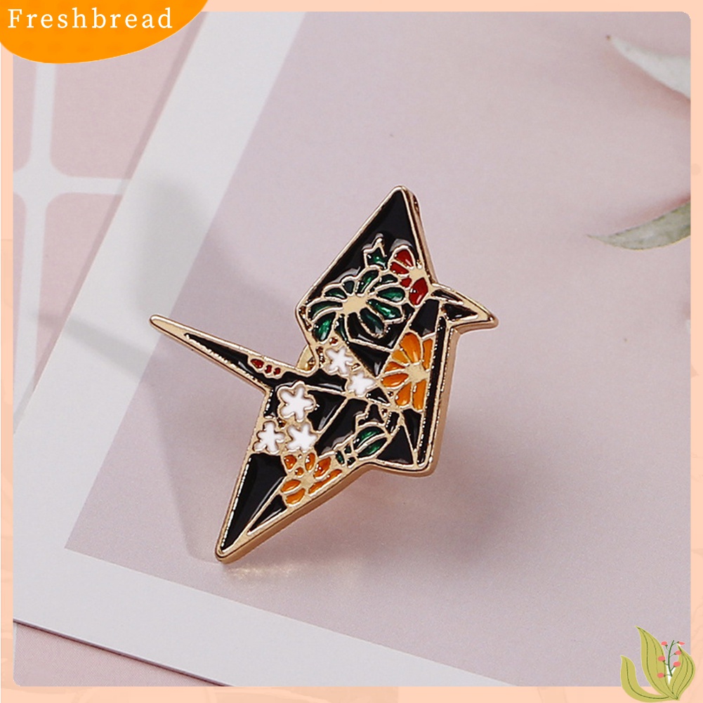 [Fresh] Bros Pin Motif Burung Bangau Bahan Kain untuk Pria / Wanita