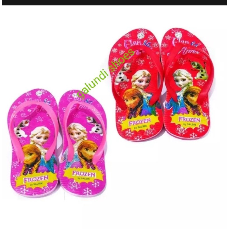 COD Sendal Karakter Anak Perempuan FROZEN Pink/Merah