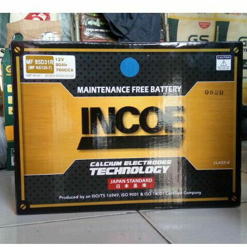 Aki Accu Kering Isuzu Mux D-Max Hyundai H1 Diesel Elf Kuda Diesel INCOE MF 95D31R / N70Z 80 AH