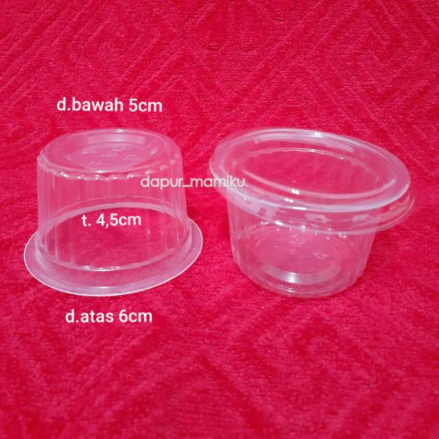 DAPURMAMI Cup Gelas Tempat Pudding Agar Puding Jelly + Tutup 120 ml 100 ml 65 ml