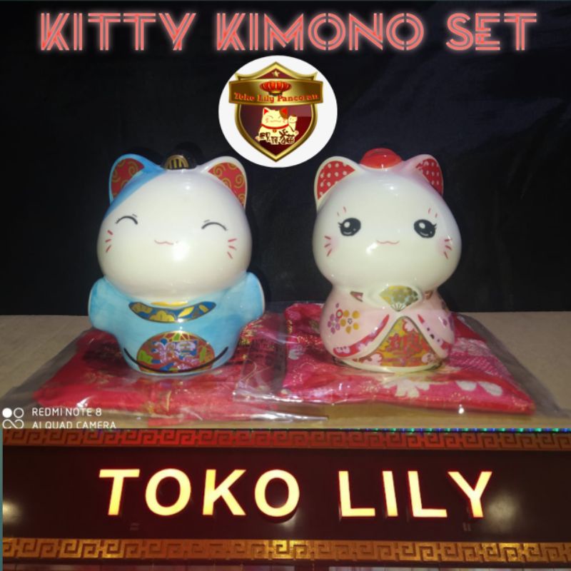 Pajangan Kucing Hoki 9cm / Patung Kucing Rezeki / Lucky Cat Couple / Couple Set kucing Rezeki