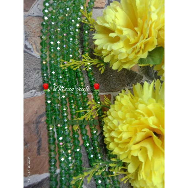 Kristal ceko 8mm gol.biasa-ijo sedang