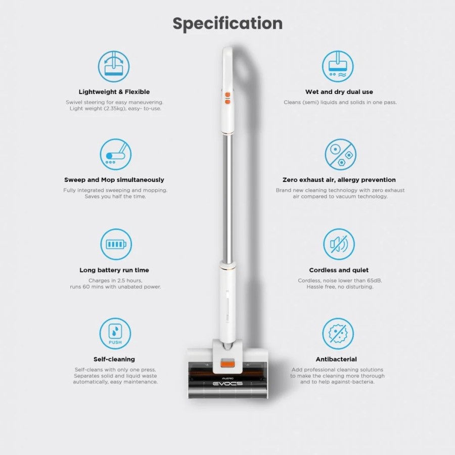 Avaro Evocs Powerful Wet and Dry Floor Cleaning Alat Pel