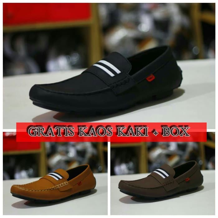 SEPATU PRIA KICKERS STRIP / SEPATU SLOP PRIA KICKERS ORIGINAL - Hitam