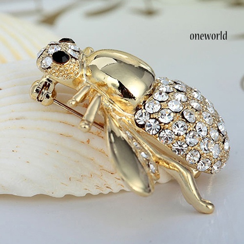 OW@ Women Adorable Honey Bee Brooch Rhinestone Crystal Costume Pin Silver Gold Tone Gift