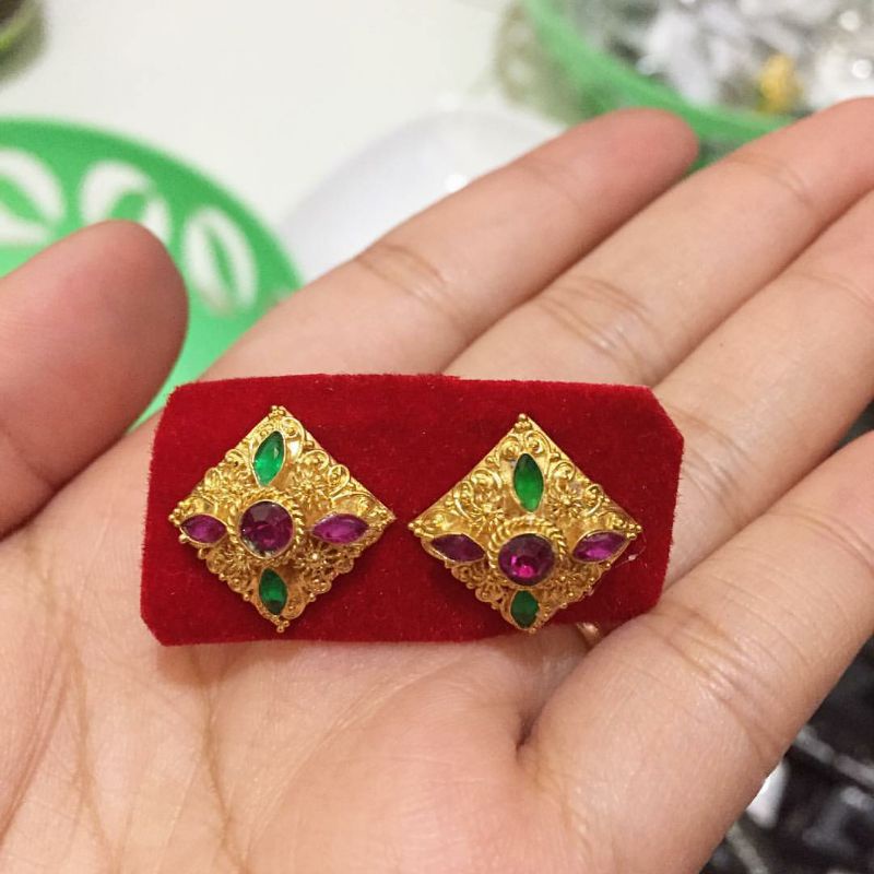 giwang tembaga lapis emas bali