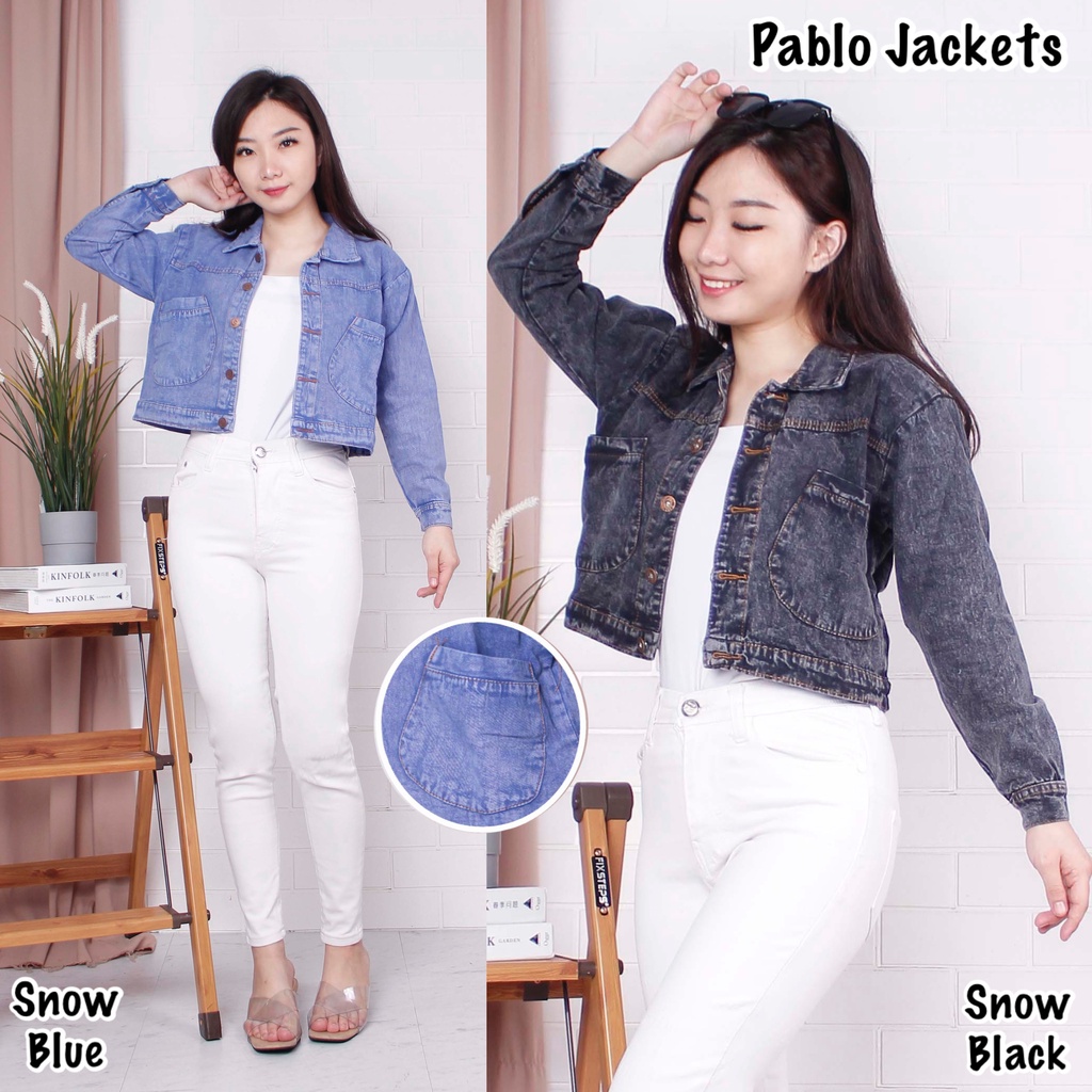 TRIVELA - JAKET JEANS WANITA PABLO / JAKET DENIM WANITA