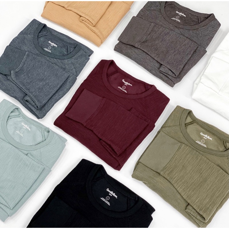 Kaos GF Textured Crewneck LS Tees (8 Colours)
