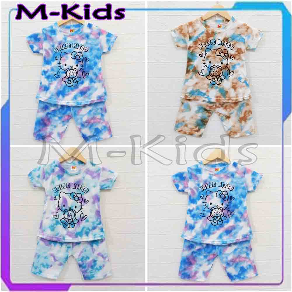 MKids88 - Baju Setelan KAOS Anak Perempuan Baju Tie Dye