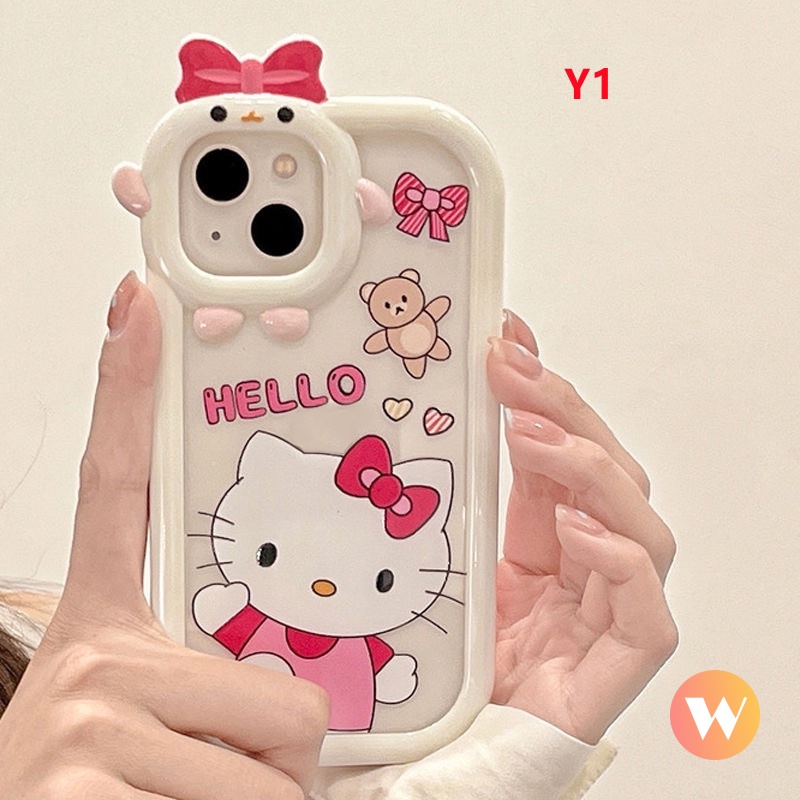 Soft Case Bumper Motif Kartun Doraemon Hello Kitty 3D Untuk iPhone 13 11 12 Pro MAX 6 6S 7 8 Plus XR X XS MAX SE