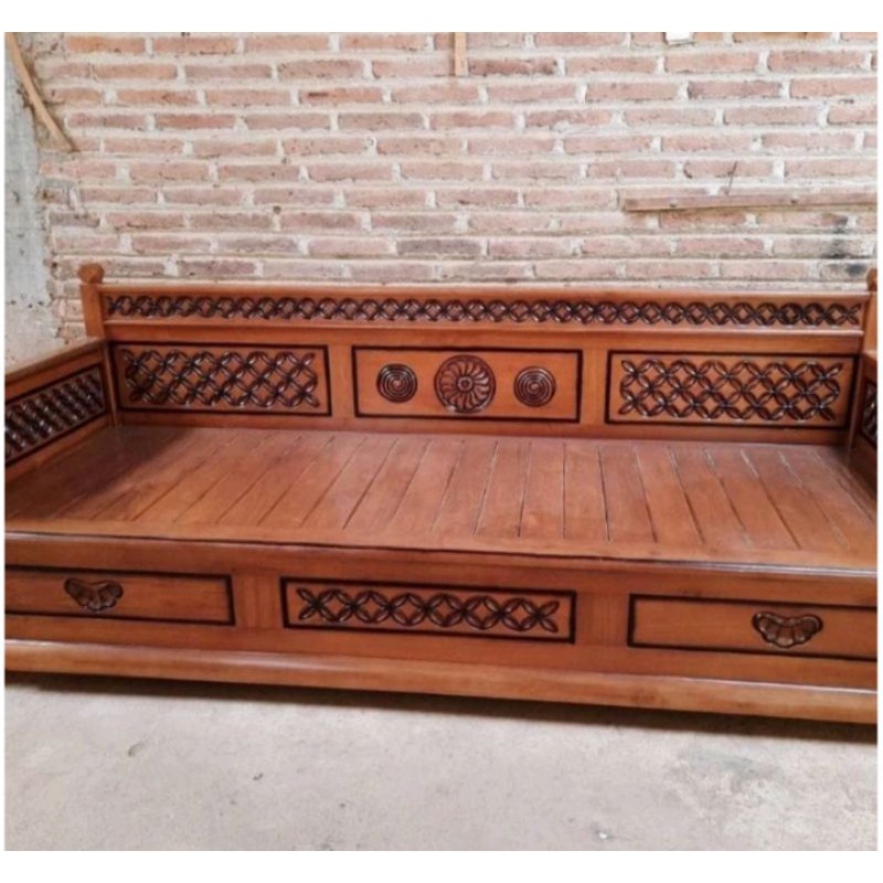 Jual Bale Bale Daybed Resban Minimalis Kayu Jati Shopee Indonesia