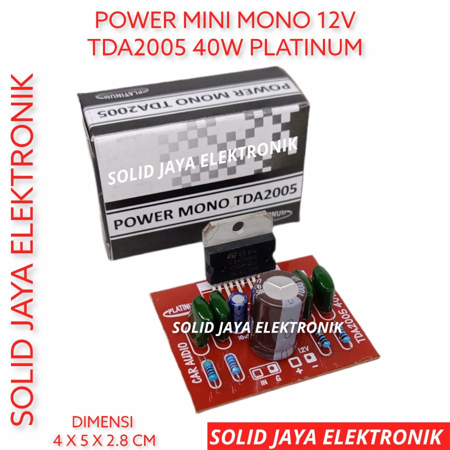 KIT MINI COMPO 12V 40W TDA2005 KIT POWER AMPLI AMPLIFIER MINI MOBIL AKI ACCU 12 V PLATINUM TDA 2005