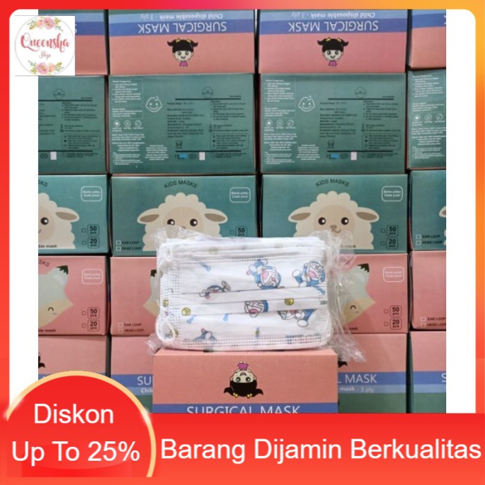 Masker 3Ply Anak Motif Isi 50pcs Masker Anak 3 Ply Motif Children Face
