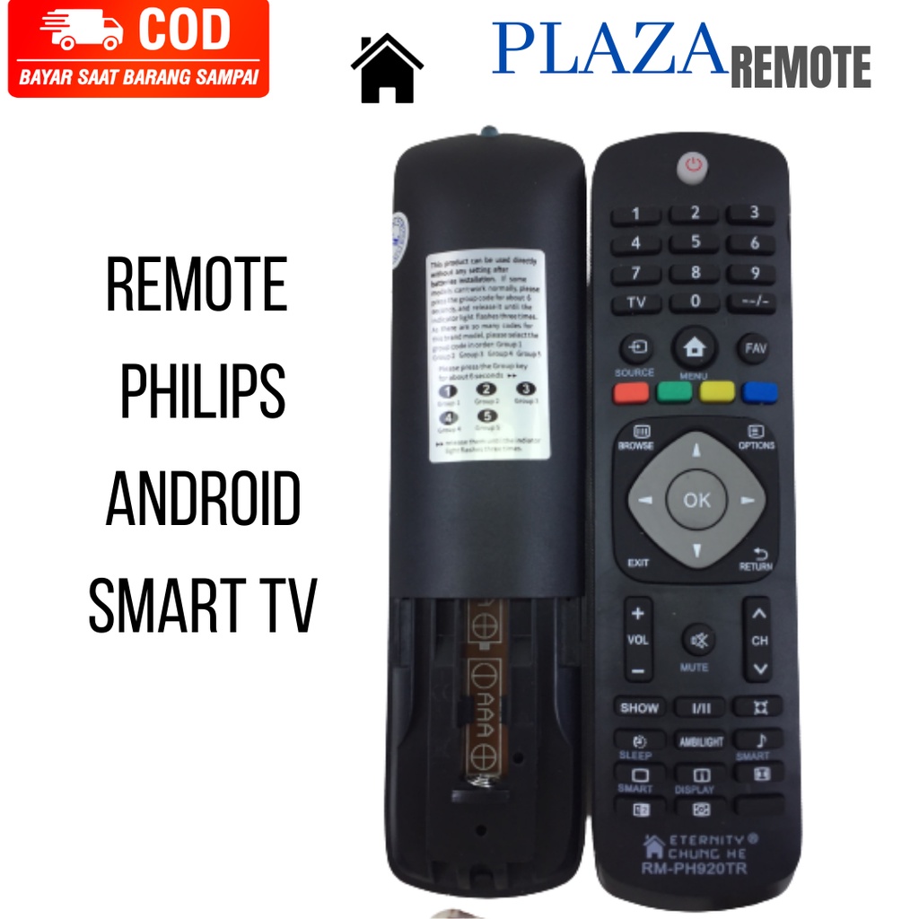 REMOTE TV LED PHILIPS MULTIFUNGSI SMART TV ANDROID CH920TR