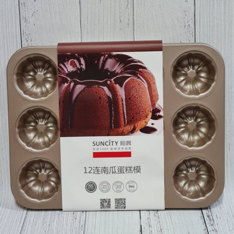 suncity pumpkin mini kugelhopf bake pan 12cups / loyang muffin