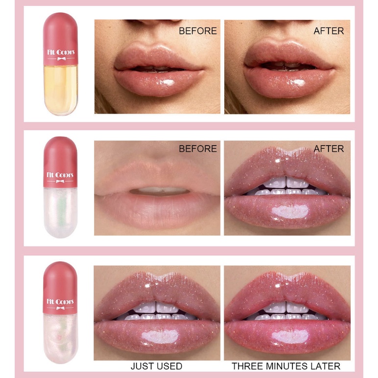 FIT COLORS Pelembab Bibir Capsule Gel Lip Gloss Moisturising Lips XX046