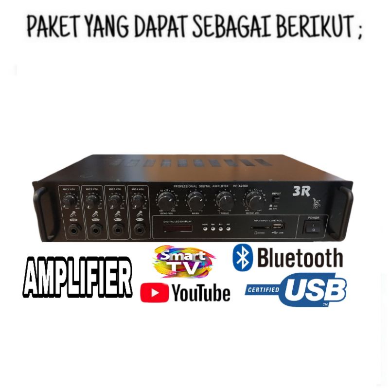 Paket Speaker Plafon TOA 6 Titik Mic Panggilan Ampli Connect Smart Tv