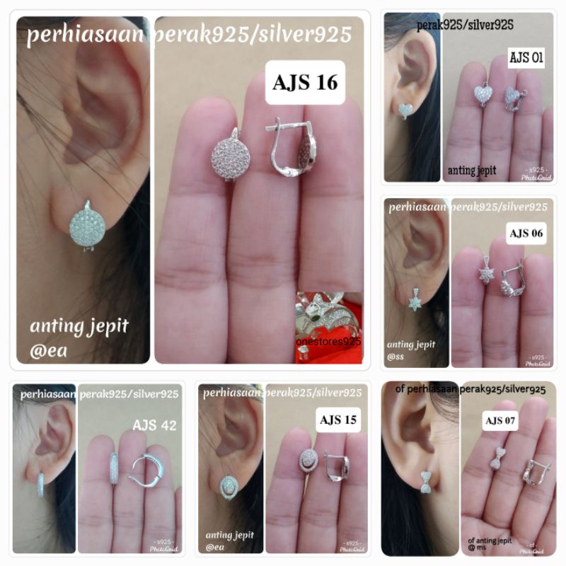 Anting Jepit Perak Asli 925 Dewasa lapis emas