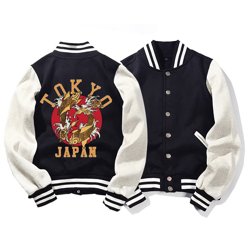 Jaket Baseball Zipper Hoodie Hudi jepang tokyo harajuku jumbo bigsize pria wanita ukuran m l xl xxl xxxl xxxxl xxxxxl