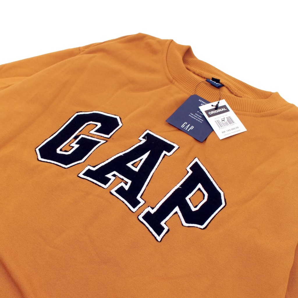 GAP cream Bordir crewneck sweater casual simple Original Premium