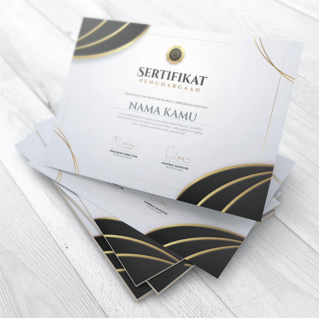

Sertifikat / Piagam A4 - High Quality Print - Custom Design / Text