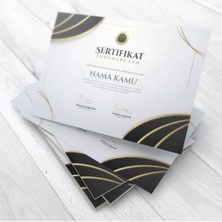 Sertifikat / Piagam A4 - High Quality Print - Custom Design / Text