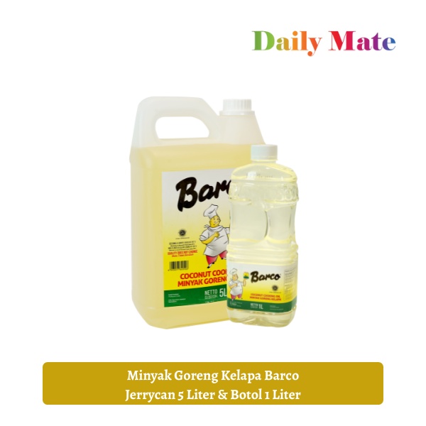 Paket Minyak Goreng Kelapa Barco Jerrycan 5 liter &amp; Botol  1 liter