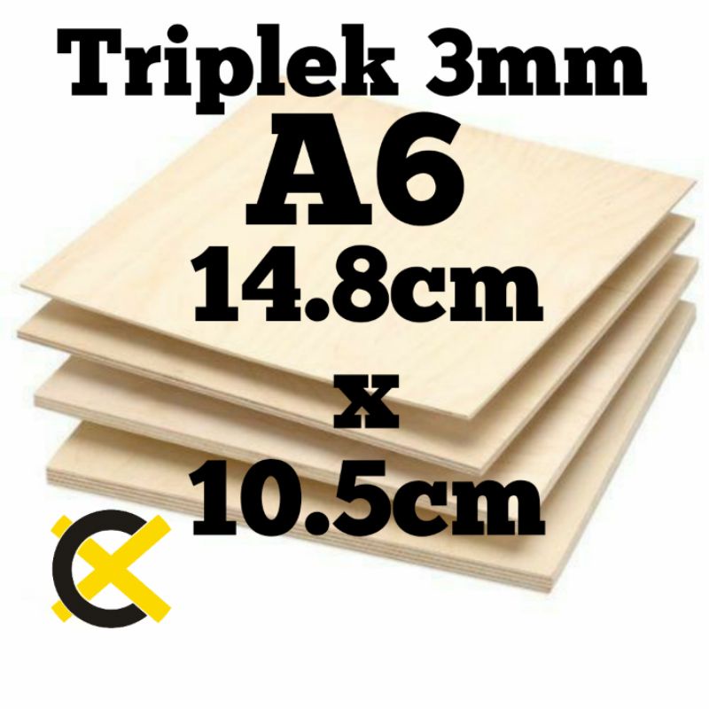

Triplek tebal 3mm A6 14.8cm x 10.5cm semi meranti Multiplek Plywood