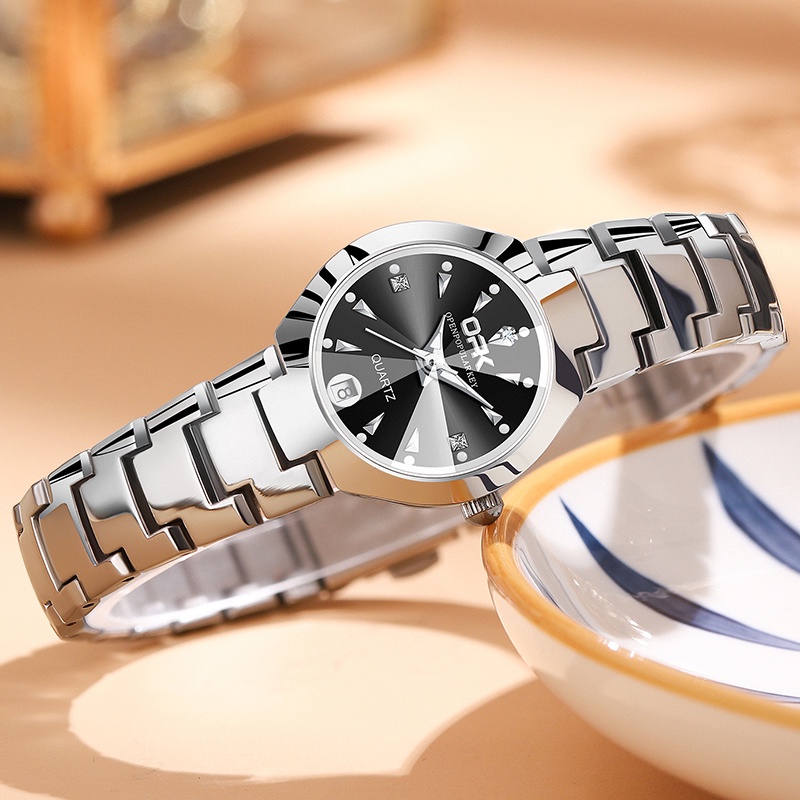 OPK Jam Tangan Wanita Anti Air Original Branded Cewek Anti Air  Kuarsa Stainless Steel Rantai Terbaru 2024 Model 8105-7