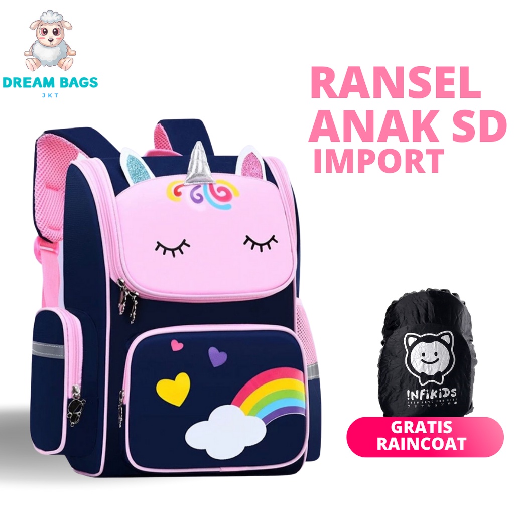 Dream Bags Tas Anak Unicorn DB 160942 Ukuran SD Tas Anak Perempuan - Ransel Anak