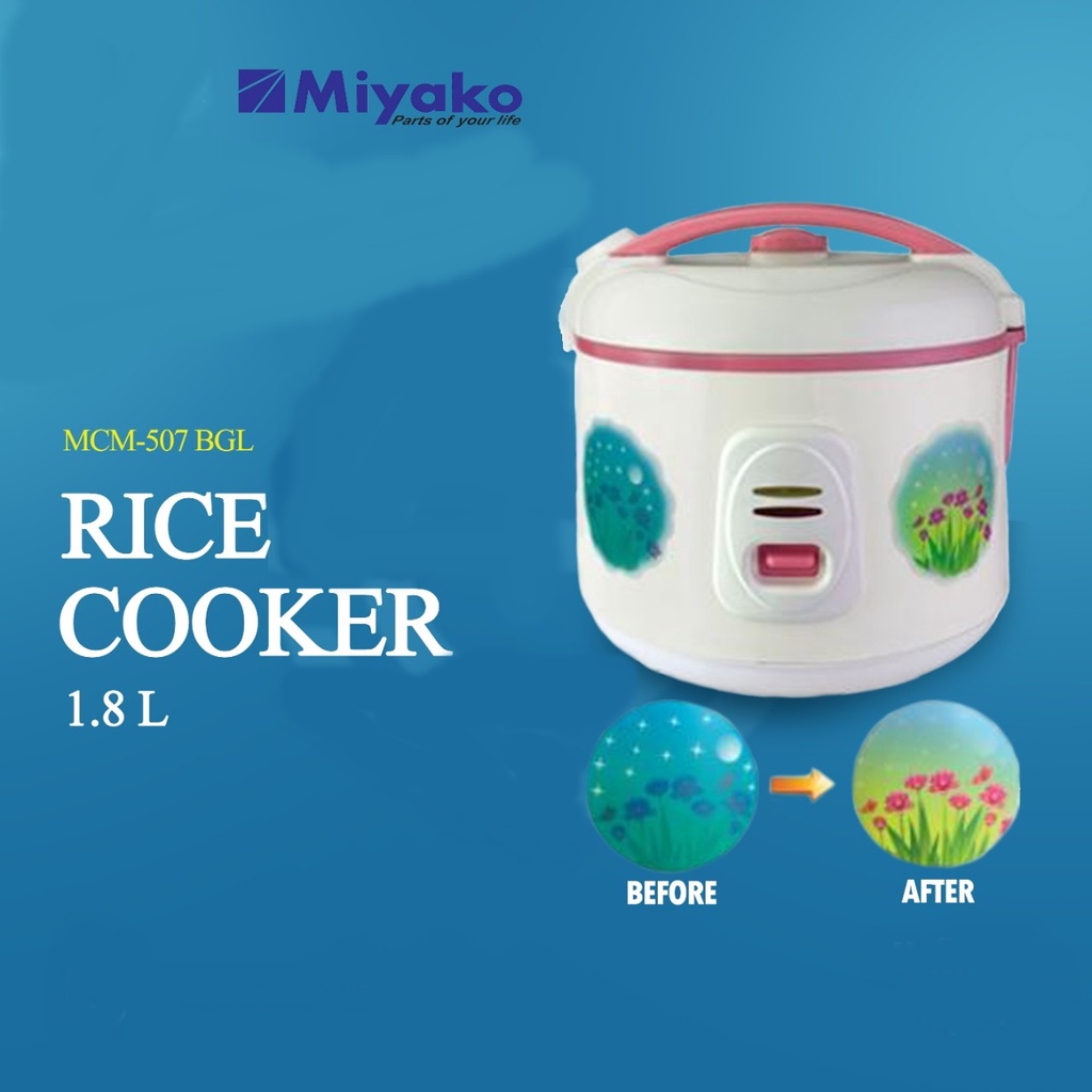 Miyako Rice Cooker MCM507-BGL – Magic Com 1.8 Liter 3in1 395 Watt / Penanak Nasi