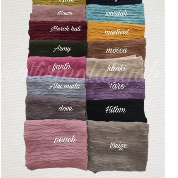 ✬ ORI NIRMALA Bergo Plisket Padi Ceruty Babydoll Non pet Hijab instan Maryam Prisket Tali ♥