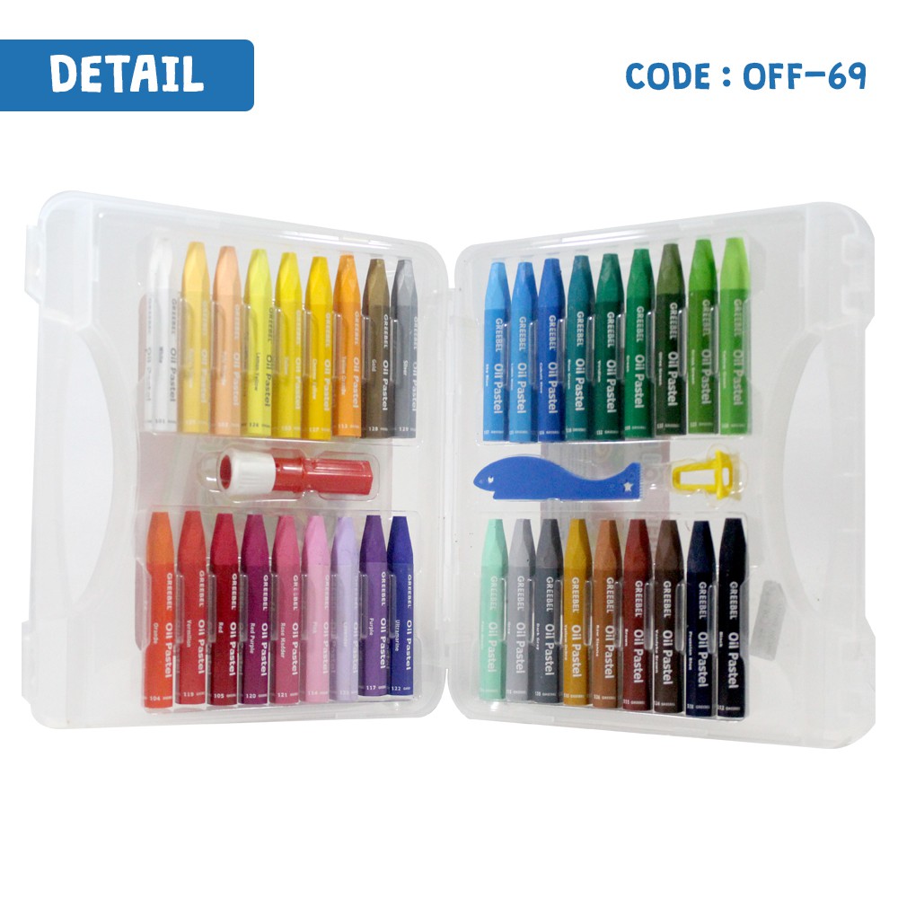 OFF-69 | GREEBEL 36 WARNA Crayon Oil Pastel Set 36 Color Alat Kesenian Menggambar