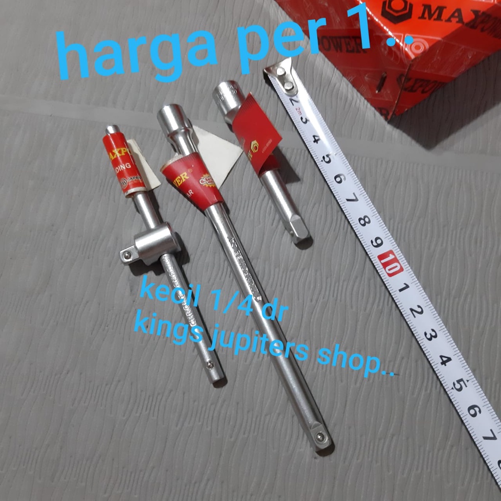 KECIL 1/4DR T SLIDING / EXTENTION BAR 3IN 6IN / MATA SOK 4mm 4,5mm 5mm 5,5mm 6mm 7mm 8mm 9mm 10mm 11