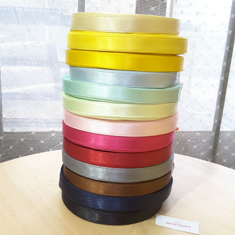 

Pita Satin 1cm Polos Import Premium Tebal Harga per 10 meter