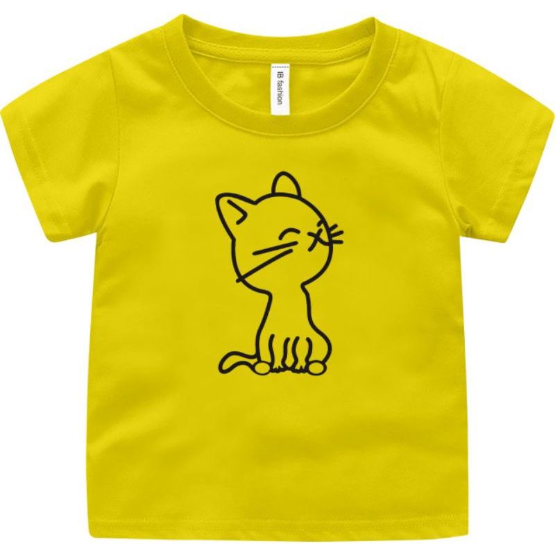 Kaos Baju Anak Perempuan Umjur 2 Sampai 15 Tahun Atasan Tshirt Cewe Murah Motif  Cute Cat Size S M L XL XXL Uxlo Fashion