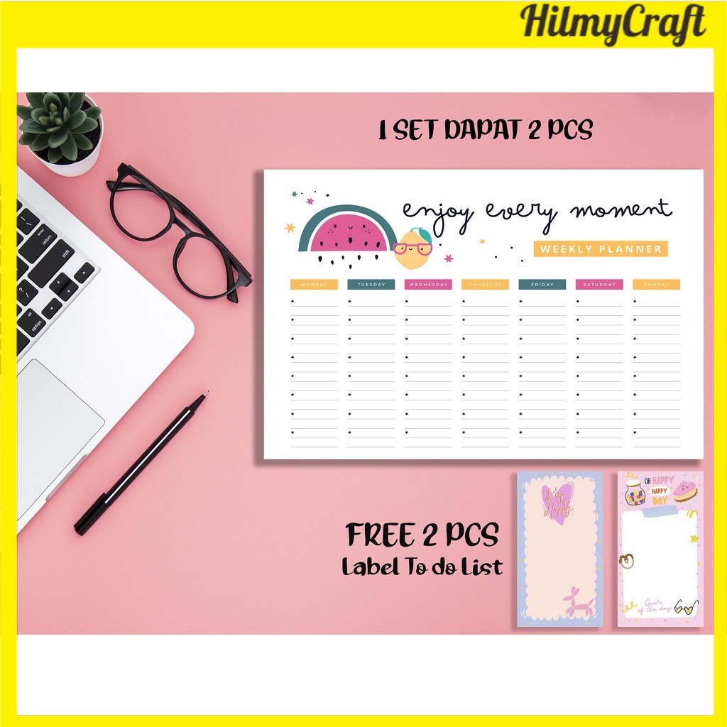 

Kamilastorindo Weekly Planner / Weekly Schedule / Papan Perencanaan/ Planner Board 001-006